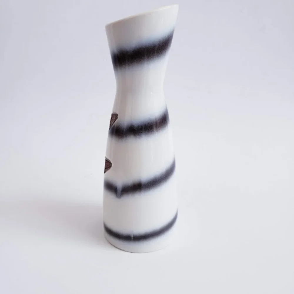 #Japanese vintage ceramic carved plant vase marked JAPAN#